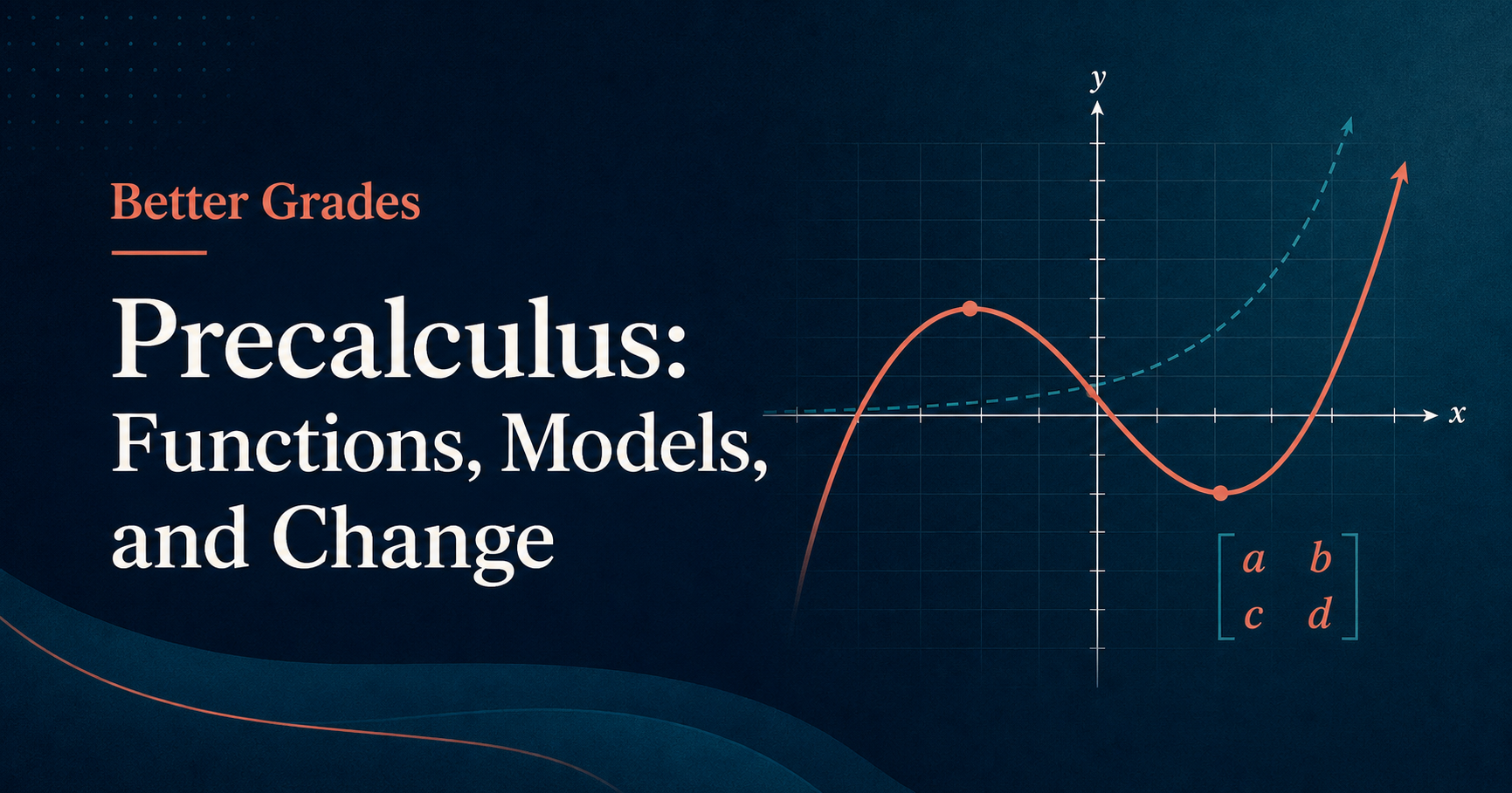 Precalculus course function curve and coordinate grid